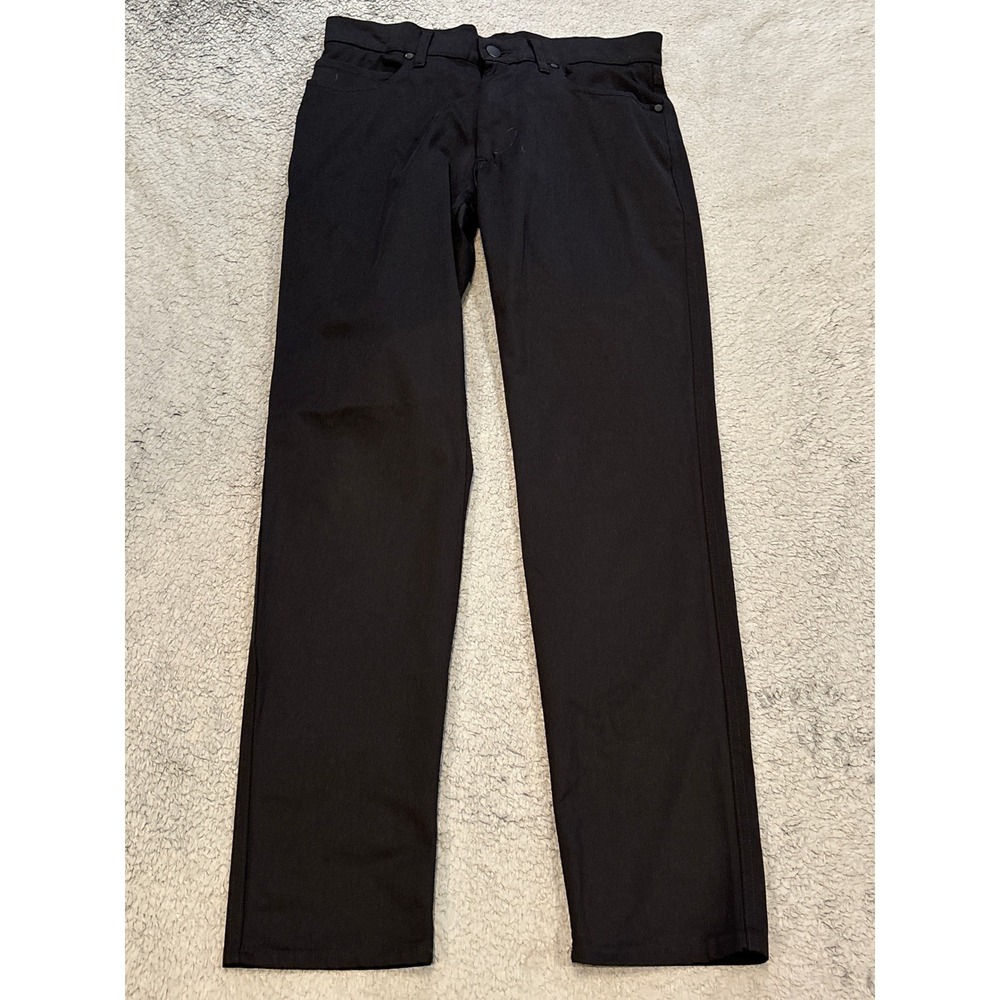 Stylus Mens Black 5-Pocket Tech Pants 30x32 (Measures 30x30) 100% Polyester
